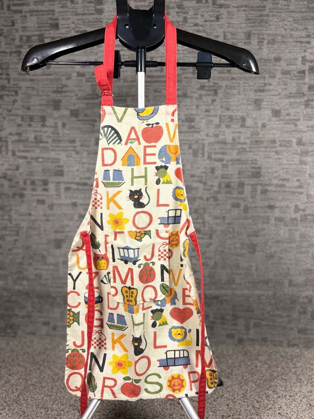 Vintage Kids Alphabet Print Kitchen Cooking Apron With Pocket 165